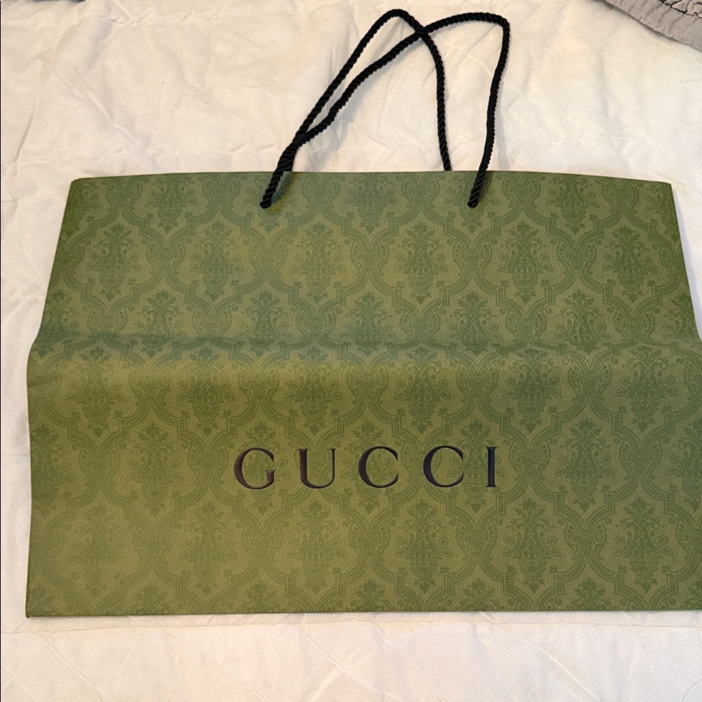 Gucci Large Olive Green Shopping Tote